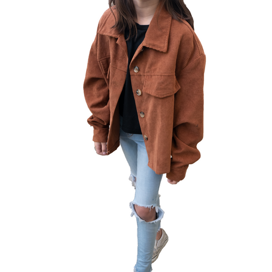 Y - Oversized Corduroy Jacket - Caramel