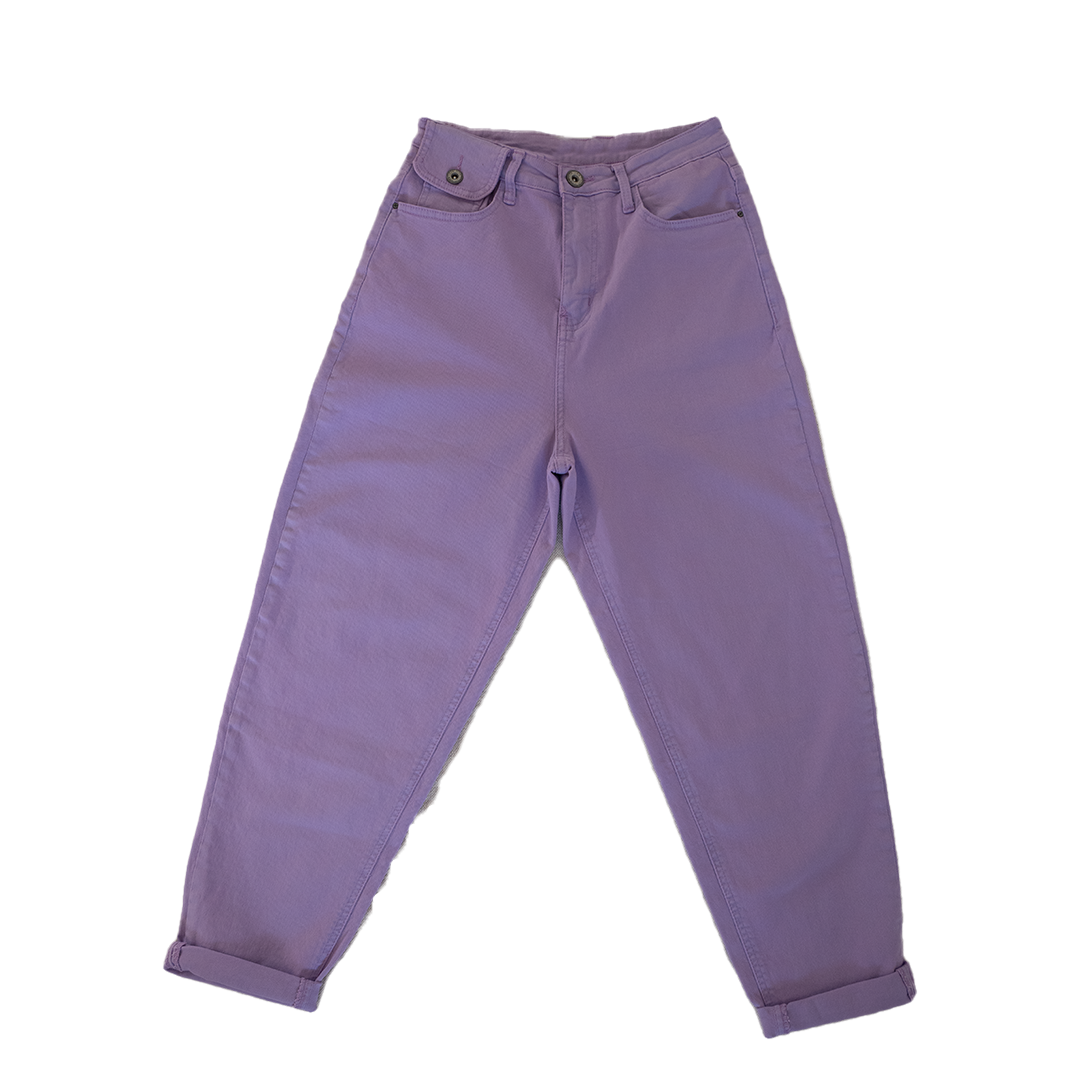 High Waist Loose Purple Jeans